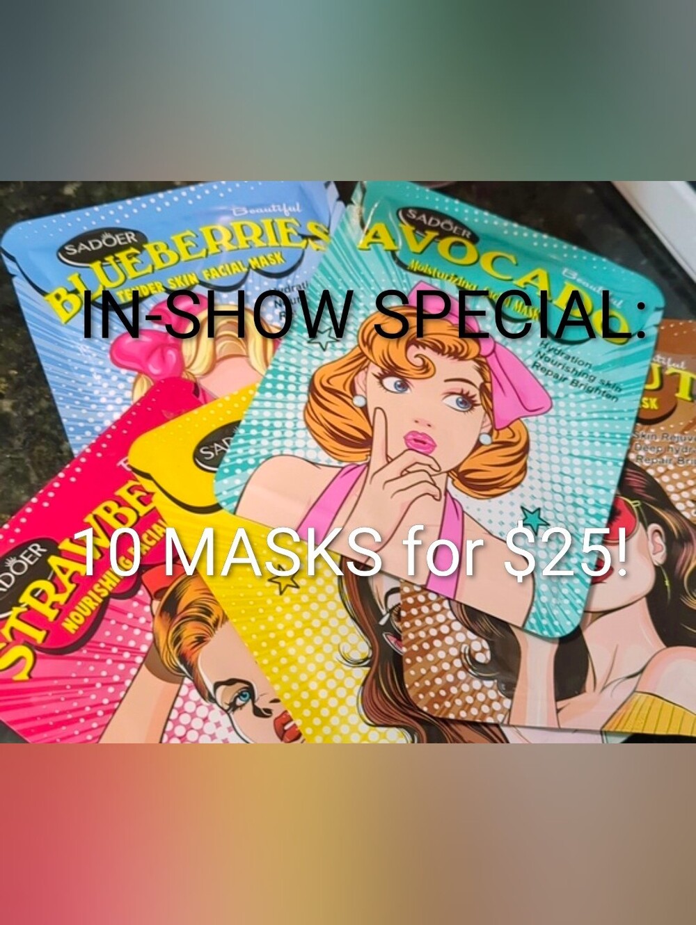 SADOER 🌞🌴🌊 Beauty Facial Masks 😍 Bundle of 10 💕 IN-SHOW SPECIAL ONLY! $25!